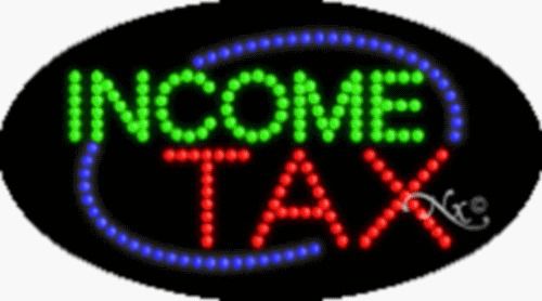 LED SIGNAGE INCOME TAX Open Animated window display Busines shop Sign board
