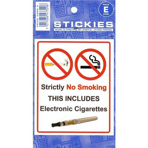 No Electronic Cigarettes, No Smoking Sign Sticker Notice Warning Stationary