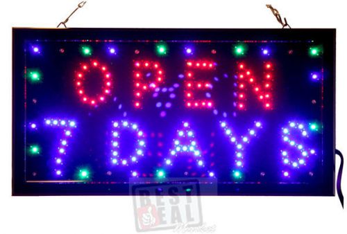 7 Days Business LED Neon Bright Open Sign 19&#034;x10&#034; #48