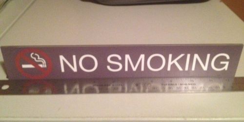 New Acrilic  No Smoking Sign 12x2in. Ready To Install Fast Shipping.