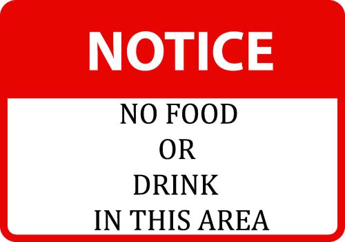 Notice No Food Or Drink In This Area Clean Protect Computers Books School Sign