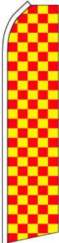 &#034;RED &amp; YELLOW CHECKER&#034; 16&#039; ft flag swooper banner super advertising sign ckrd