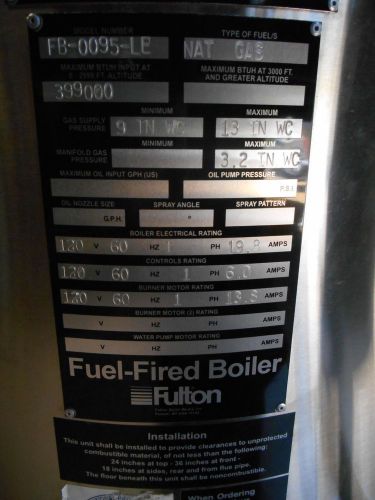 Fulton Fuel-Fired Steam boiler