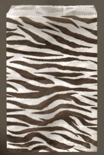 Paper Gift Bag Zebra Print 6&#039;&#039; x 9&#034; Pack of 50 Party Favors Jewelry Merchandise