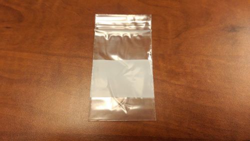 Zip lock bags with white block 2&#034; x 3&#034; box of 1,000 for sale