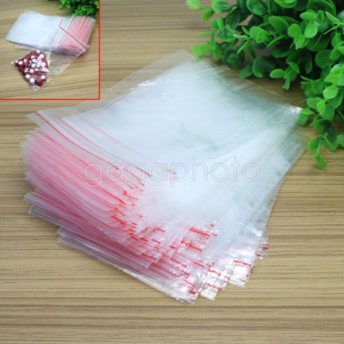100pcs Transparent Zip Lock Reclosable Poly Bags 9x13cm jewelry packing