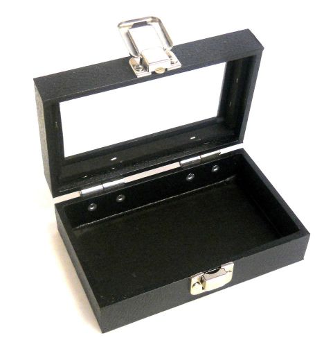 1 Small Black Glass Lid Top Utility Display Storage Sales Box Case