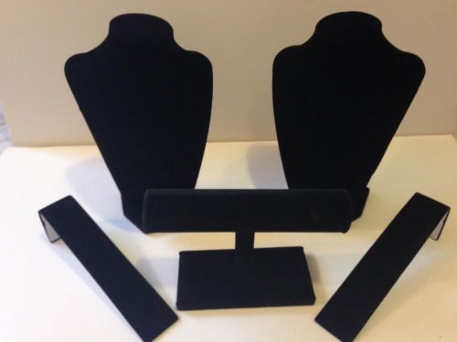 Jewelry Display Set- Black NEW Set of 5 pieces
