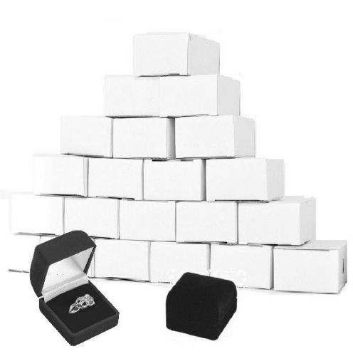 Lot of 12 &lt;hot deal&gt; flocked velour ring gift boxes black ring box jewelry boxes for sale