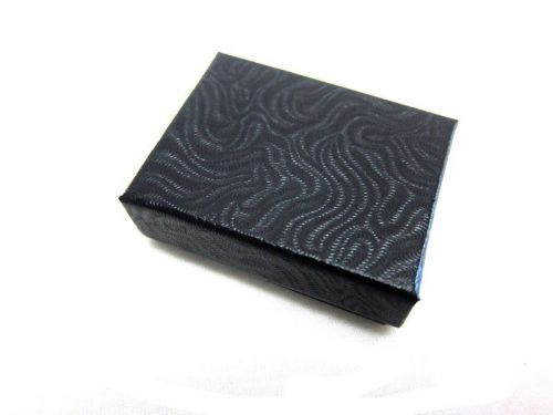 100 Black With Swirl Cotton Filled Jewelry Gift Boxes 2 x 1 1/2