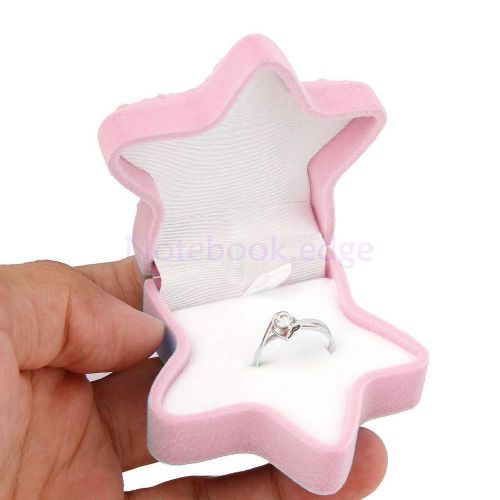 Velvet Starfish Earring Ring Wedding Engagement Prom Jewelry Display Gift Box