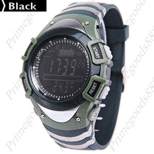 Wristwatch waterproof fishing barometer men&#039;s altimeter thermometer black army for sale