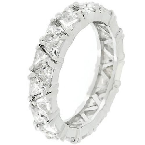 Silver Tone Trillion Fashionista Ring (Size: 09) Icon Bijoux
