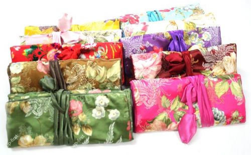 wholesale 10pcs Mixed colors Silk Jewelry Chinese Pouch handbag Bag Roll random