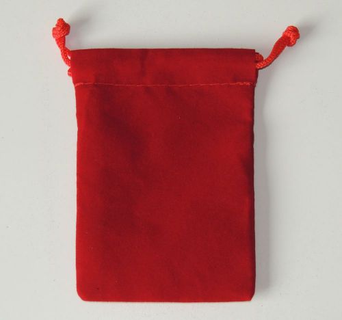 12 pcs Red 3&#034;x 4” Jewelry Pouches Velour Gift Bags