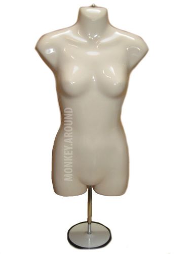 Gloss Nude Female Mannequin Torso Dress Form Display Clothing Stand Hang Women