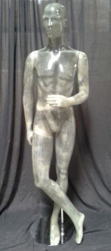 Male full-size mannequin - black transparent fiberglass - high quality - #45 for sale