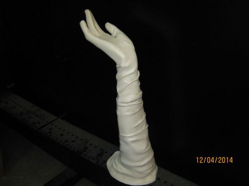 Large jewelry display hand white tall heavy, glove folds mannequin part