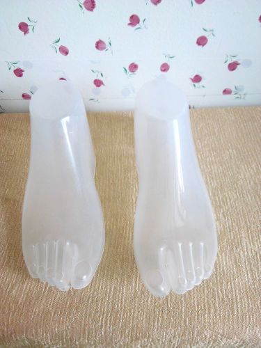 1 PAIR Semi Transparent Plastic Woman Feet Display Shoes Sock Bottomless Stand