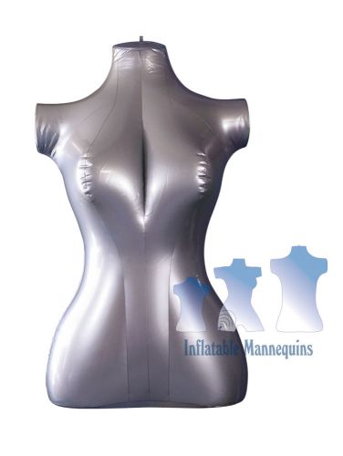Inflatable Mannequin, Female Torso, Mid-Size Silver