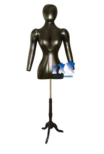 Inflatable Female Torso w/ Head &amp; Arms, Black and MS7B Stand