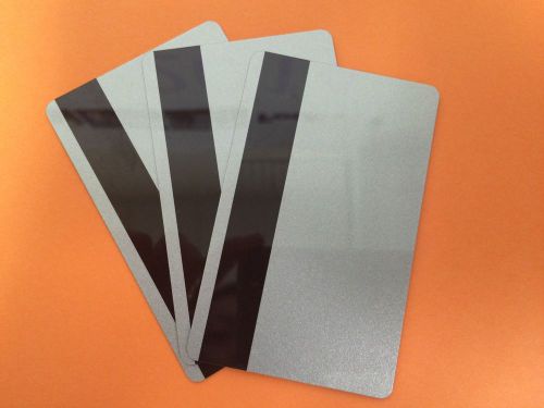 3 silver pvc cards-hico mag stripe 3 track - cr80 .30 mil for id printers for sale