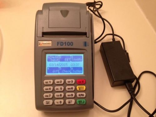 First Data FD 100 WIFI Terminal With Power Cables, Paper - Excellent Condition