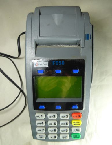First Data FD50 Credit Card Terminal Processing Machine Dual Comm FD 50 -Used