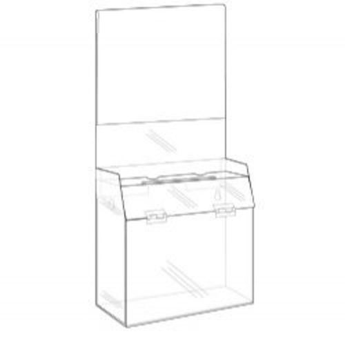 5x9x6 Clear Acrylic Non-Locking Ballot Box Sign Holder  Lot of 4   DS-SBB-596H-4