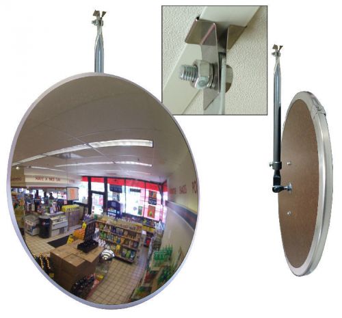 26&#034; Acrylic Safety &amp; Security Convex Mirror with Drop Ceiling T Bar Attachment
