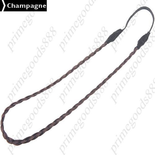 Fashion Faux Wig Elastic Rope Ring Hairband Hair Band Ponytail Holder Champagne