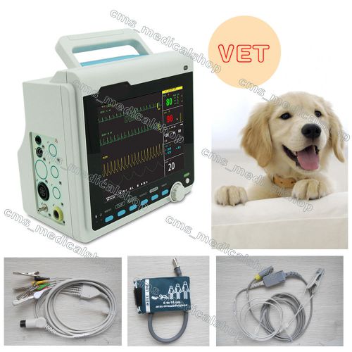 Vet veterinary ecg, nibp, spo2, pr, resp,temp, icu patient monitor for pets for sale