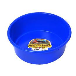 5 quart plastic pan pet livestock feeding shop supplies multi purpose blue for sale