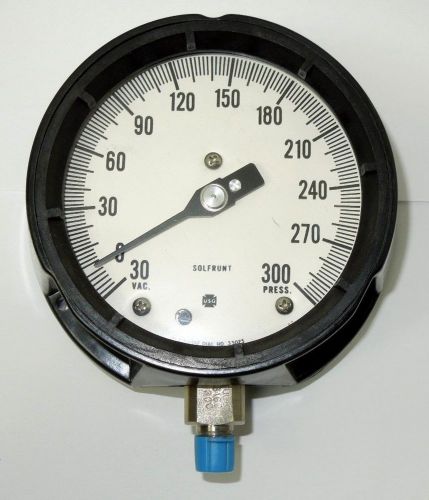 Ametek us gauge 30&#034; vac-0-300 psi 4-1/2 face, 1/4&#034; lm 316 tube &amp; socket &lt;398er09 for sale