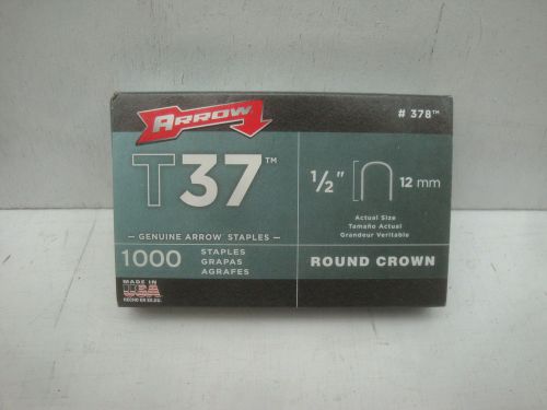 PACK OF 1000 X 12MM 1/2&#034; ARROW T-37 T37 ROUND CROWN WIRE AND CABLE STAPLES