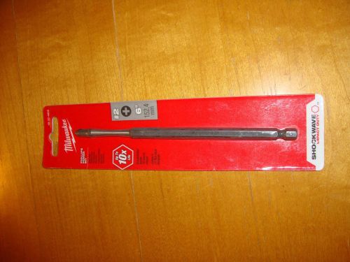 Milwaukee 48-32-4802 #2 Phillips SHOCKWAVE 6 in. Power Bit (1) carded,USA
