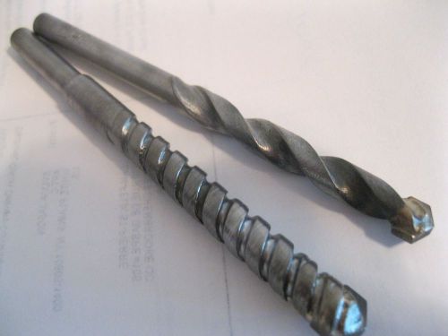 2 CARBIDE TIP HAMMER MASONRY DRILL BIT~3/8&#034; AND 5/16&#034;~MADE IN USA