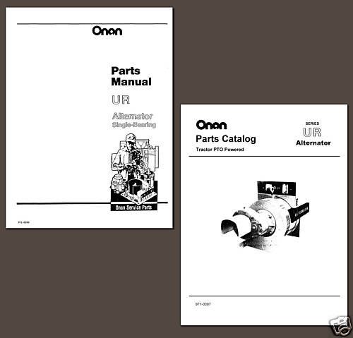 Onan UR Series Alternator Tractor Parts Manual -2- Manuals CD
