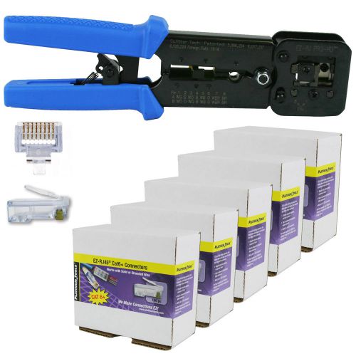 Platinum tools 100054 ez-rjpro hd crimp tool with ez-rj45 cat 6+ 500 connectors for sale