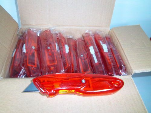 BOX CUTTERS UTILITY KNIFE LOT OF 48  HEAVY DUTY BLADE RED COLOR