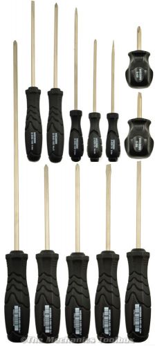 Hozan 12 piece flat &amp; cross point master screwdriver set - fits jis &amp; phillips for sale