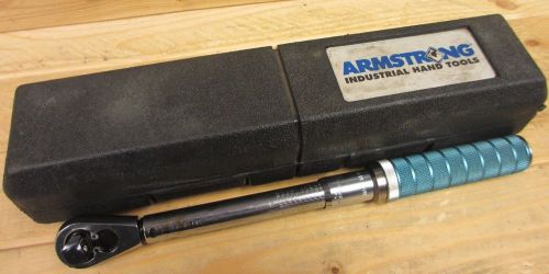 Armstrong 64-041 adjustable clicker torque wrench 9-1/2&#034; 3/8&#034; drive 50-250in/lb for sale