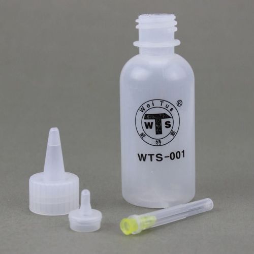 10set 50ml needle tip soldering flux liquid gas oil dispenser plastic bottle new for sale