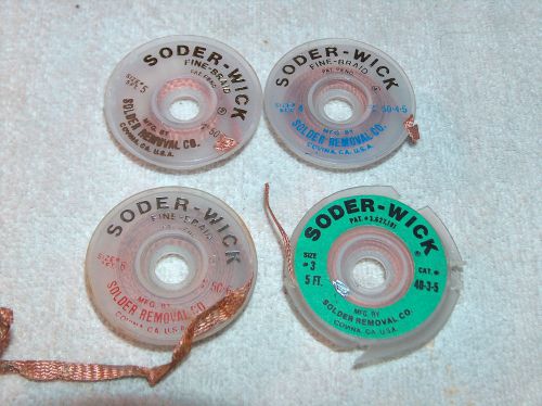 Four vintage soder wicks - used - solder removal co. for sale
