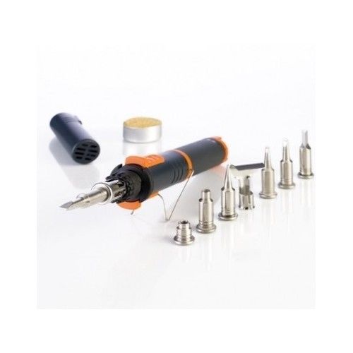 Portasol soldering tool kit iron heat pro 7 tips solder gas w butane self ignite for sale