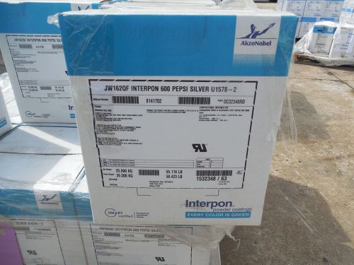 Interpon JW162QF Interpon 600 PEPSI SILVER U1578-2 Powder Coat Coating 55lbs New