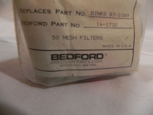 Bedford 14-1732 replaces binks 83-2089 filter element 50 mesh new old stock for sale
