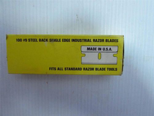 100 #9 Steel Back Single edge industrial razor blades- Free Shipping!