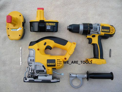 DEWALT 18V DC330 18V JIG SAW, DCD970 HAMMERDRILL, 2 DC9096 BATTERIES 18 VOLT XRP