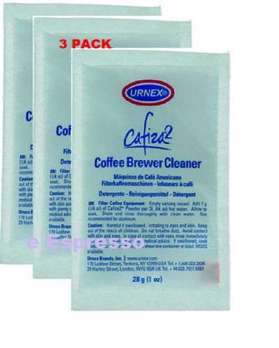 URNEX CAFIZA2  COFFEE MAKER &amp; ESPRESSO BREWER CLEANER - 3 PACK 28 gr